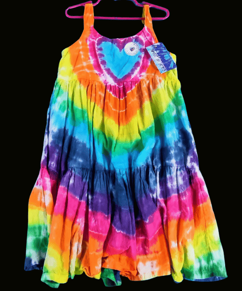 Rainbow Heart Dress - Size 8T
